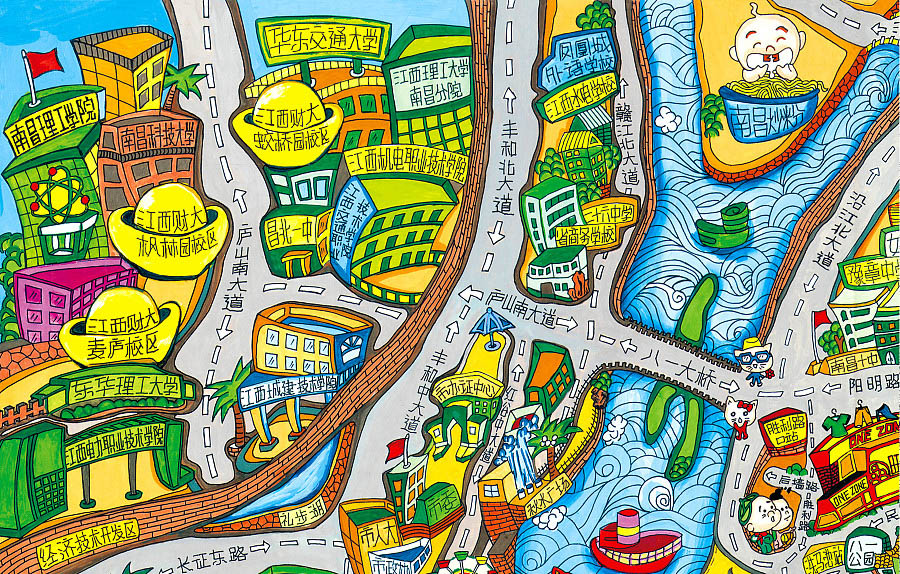 蕉城手绘地图景区的历史见证